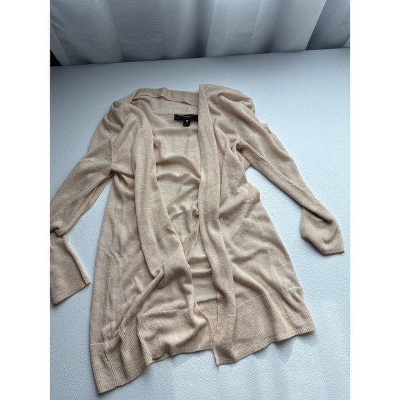 Mossimo Womens Cardigan Open Front 3/4 Sleeve Button Down Tan Beige Small S - Picture 4 of 5